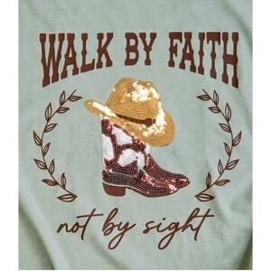 Walk By Faith Sequin Tee Brand (Love in Faith)